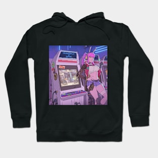 Anime cyberpunk arcade girl Hoodie